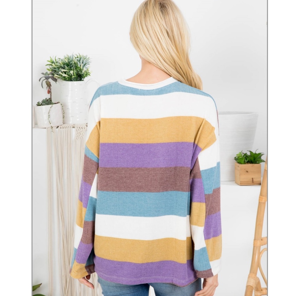 Multicolored Striped Top - Picture 3 of 5